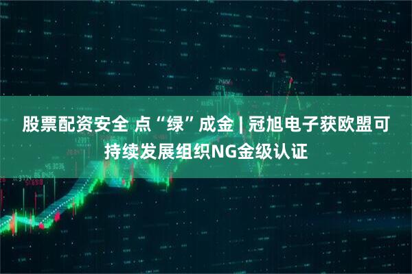 股票配资安全 点“绿”成金 | 冠旭电子获欧盟可持续发展组织NG金级认证